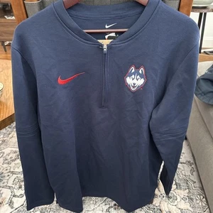 Nike UConn Official Team Issued Blue Quarter Zip 1/4 Pullover Men’s M New - Picture 1 of 7
