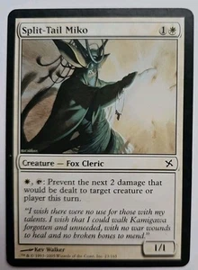 MTG Magic The Gathering Card Split-Tail Miko Creature Fox Cleric White BOK - Picture 1 of 2