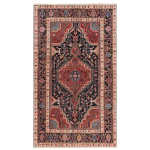 Hamedan 218x131cm Handgeknüpfter Perserteppich Orient Wolle Carpet Rug Nachtblau - Picture 1 of 12