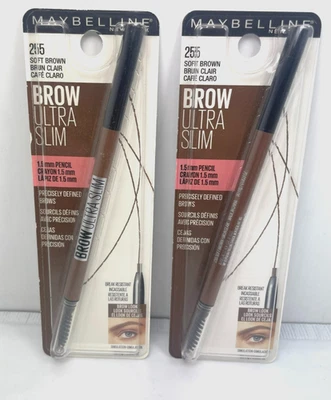 NEW (2) Maybelline BROW Ultra Slim Pencil - #255 Soft Brown - Image 1 of 4