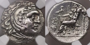 Alexander III imitation. Celts, 3rd century BC. Silver Drachm. NGC Ch VF. A1034 - Picture 1 of 8