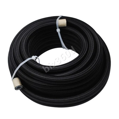 NEW 8AN AN8 AN-8 Nylon Braided E85 PTFE Ethanol 30FT Oil Gas Line Fuel Hose Pipe - Image 1 of 4