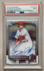 2025 Bowman - Chrome Prospect Autographs George Klassen #CPA-GK PSA 9 - Bild 1 von 2