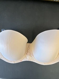NWOT Vanity Fair 38D Beauty Back Full Figure Strapless Bra 74380 Beige Comfort - Picture 1 of 8