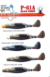 EagleCals Decals 1/72 NORTHROP P-61A BLACK WIDOW - Picture 1 of 6