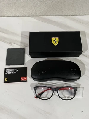 Ray-Ban Scuderia Ferrari Eyeglasses Frame RB7307M F700 Matte Black 55-17-145 - Image 1 of 4