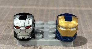 LEGO Marvel War Machine And Iron Legion Helmets.  Near Mint. - Picture 1 of 4