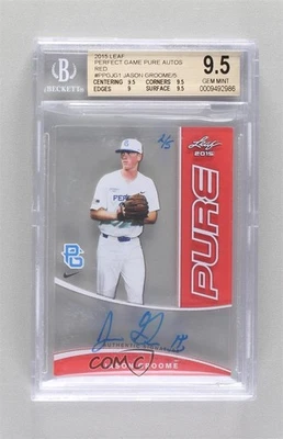 2015 Leaf Perfect Game National Showcase Pure Red /5 Jason Groome BGS 9.5 Auto - Image 1 of 2