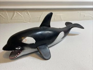 Vintage Shamu Orca Imperial 1989 Killer Whale Squeak Toy Rubber Figure - Picture 1 of 7