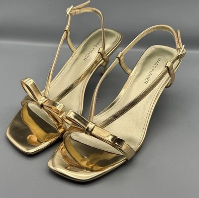 Sandalias de vestir para mujer Marc Fisher Danzy con lazo punta cuadrada talla 9,5 Foto 1 de 4