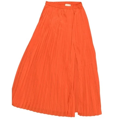 Michael Kors оранжевый плиссированные разрез длинная юбка размер XS полиэстер твердого Pull Om - Изображение 1 из 4
