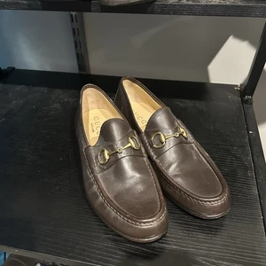 Gucci Herren Größe 10,5 Braun Horsebit Halbschuhe Leder Elegant Schuhe - Bild 1 von 13
