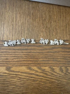 Vtg Charm Cowboy Western Horseshoe Boot Hats Saddle SILVER Tone Slide Bracelet - Picture 1 of 9