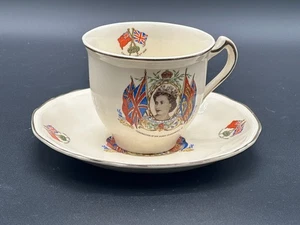 Queen Elizabeth II Coronation Cup & Saucer Vintage Alfred Meakin 1953 England - Picture 1 of 7