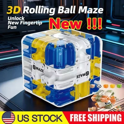 Large 3D Labyrinth Cube Puzzle,Magic Cube Maze Ball Puzzle Christmas Kids Gift - Image 1 of 4