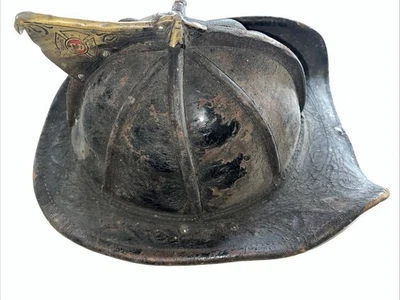 Vintage 1960's Cairns 5A Leather Fire Helmet PFD Patterson NJ - Image 1 of 4