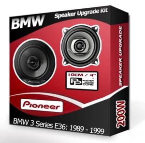 BMW 3 Series E36 Rear Side Shelf speakers Pioneer 4" 10cm car speaker kit 210W - Picture 1 of 1