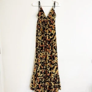 Torn by Ronny Kobo animal print silk blend maxi gown small - Picture 1 of 5