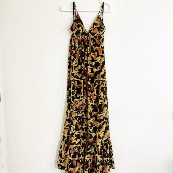 Torn by Ronny Kobo animal print silk blend maxi gown small - Image 1 of 4