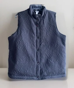 NWT Chico's Weekend Vest Size 2 Large Snap Button Pockets Graphite Gray - Picture 1 of 6