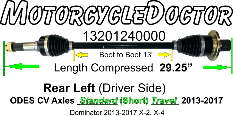 ODES, CV, eje, 800, trasero, izquierdo, 13201240000, UTV, dominador, 28 mm O.D. Splines de cubo*ST* Foto 1 de 2