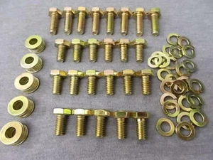 Ford Essex V6 High Tensile ZINC & COLOUR Plated HEX Head Sump Bolt & Washer Kit - Picture 1 of 6