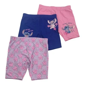 Disney Lilo & Stitch Girls' 3pc Biker Short Size, 7-8, 10, 12 - Picture 1 of 1