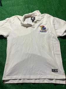 Vintage 90er Kansas University Polo T-Shirt Gr. Medium Starter Jayhawks - Bild 1 von 4