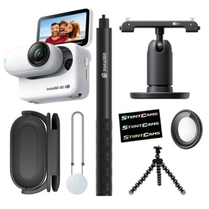 Insta360 4K GO 3S White 64GB Camera WiFi Mini Action Waterproof Helmet Camera - Picture 1 of 14