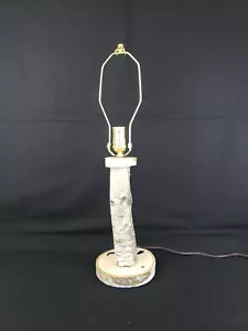 Handmade Real Birch Bark Wood Log Table Lamp Rustic Cabin Cottage Decor 23"H - Picture 1 of 12