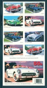 US 3931-3935 3935B Sporty Cars of the 50's, Complete Booklet/20, Mint NH - Picture 1 of 2