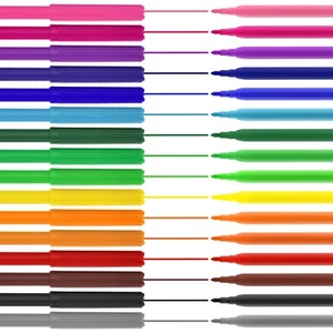 FELT TIP PEN SET 32 Thin Coloured Fibre Markers Kids Colouring Art Activity Pack - Picture 1 of 7