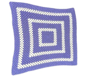 Baby Crib Afghan Lavender White Square New Handmade 34 x 34 Crochet Infant - Picture 1 of 2