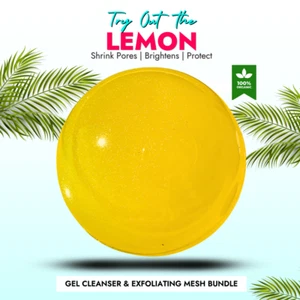 Natural Lemon Face Exfoliating Gel Soap Anti Scabies Mite & Acne Brightens Vit C - Picture 1 of 6