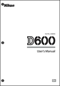 Nikon D600 User Manual Guide Instruction Operator Manual - Picture 1 of 1