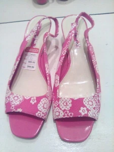 Bandolino Womens Jacey Open Toe Slingback Sandals Pink Floral Size 11 wedge - Picture 1 of 13