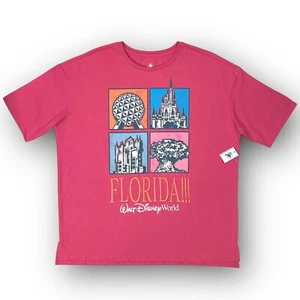 Disney Parks T-Shirt 2025 WDW Florida Eras Style Four Parks Pink Adult S-XL New - Picture 1 of 36