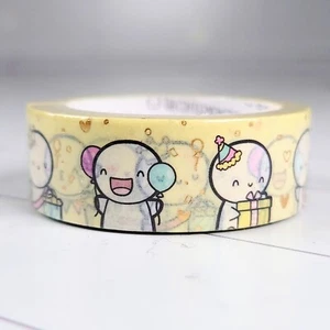 TheCoffeeMonsterzCo TCMC Birthday Bash Emotis 15mm Washi Tape süß ausverkauft - Bild 1 von 2