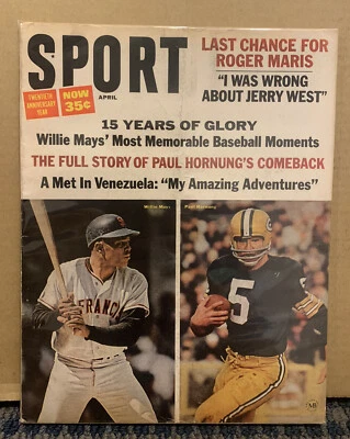 Revista deportiva de abril de 1966 Willie Mays, Paul Hornung en portada (MH136) Foto 1 de 2
