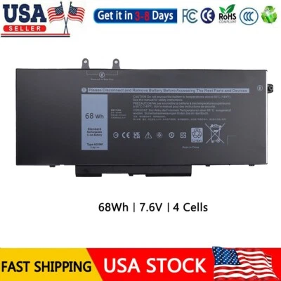 Аккумулятор 4 ГВп для ноутбука Dell Latitude 5400 5500 Precision 3540 9JRYT C5GV2 68 Втч - Изображение 1 из 4