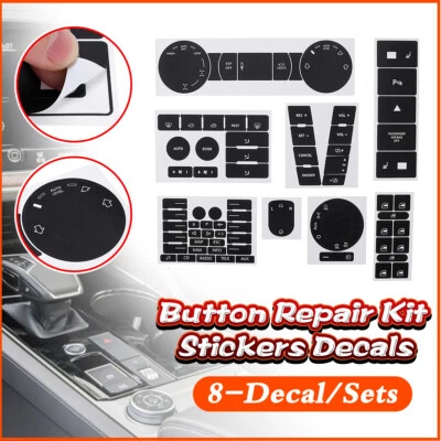 For VW Volkswagen Touareg 2004–2009 Button Repair Decals Stickers Black 8 Set Foto 1 de 4