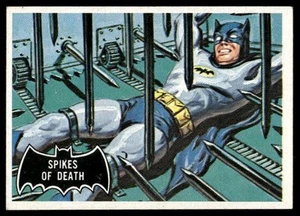 1966 Topps Batman (logo pipistrello nero) #17 Spikes of Death EX+ - Foto 1 di 2