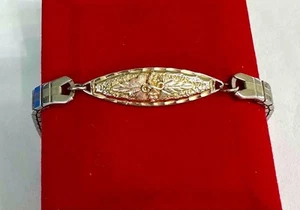 Landstrom's Black Hills Medallion Expansion Bracelet w/ 10k Gold Leaves & Grapes - Picture 1 of 10