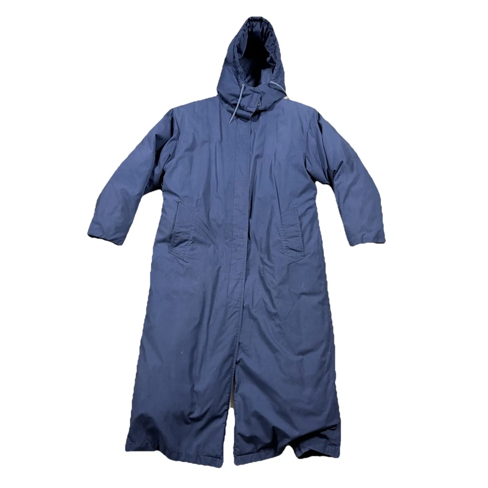 Abrigo largo de plumón/parka de colección The Company Store para mujer talla S capucha cremallera y botón Foto 1 de 4