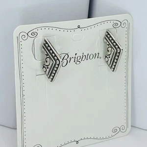 Brighton silberfarbene geometrische V-förmige Ohrstecker Southwest Design - Bild 1 von 7