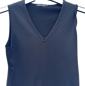 NWOT JEFFREY ROGERS S-M Black Stretch Sleeveless Blouse Top - Picture 1 of 8
