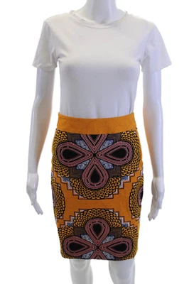 Saia lápis feminina Maeve Anthropologie preta geométrica mistura de algodão tamanho 0 - Imagem 1 de 4