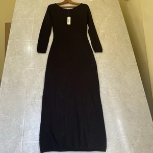 Rolla’s Bettina Maxi Diamond Knit See Through Dress With Slit Party Size 10/M - Picture 1 of 9