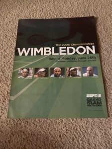 Vintage 2006 WIMBLEDON ON ESPN 2 Poster Print Ad ANDRE AGASSI ROGER FEDERER - Picture 1 of 1
