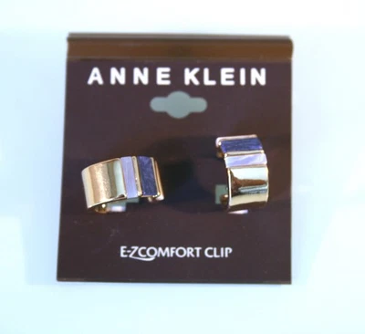 Anne Klein золотистый синий и белый эмали обруч зажим на серьги 3/4" - Изображение 1 из 2